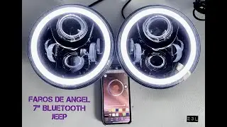 Par de Faros Redondos Halo de Angel RGB Bluetooth 7