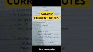 Faradic Current Notes #physiotherapy #medicalstudent #medschool #electrotherapy #notes