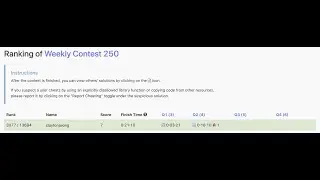 Leetcode Weekly Contest 250 (3077 / 13694)