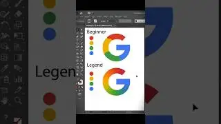 Beginner vs Legend: Coloring Google Logo with Gradient in Illustrator 🎨 #illustrator  #gradient