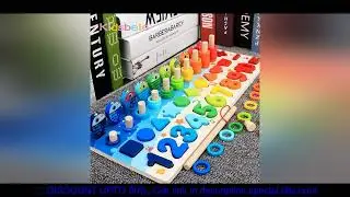 Kids Montessori Math Toys For Toddlers Educational Wooden Puzzle Fishing Toys Count Number Shape Mat