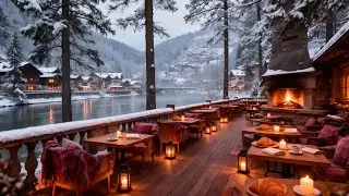 Cozy Winter Coffee Shop Ambience & Jazz Relaxing Music ⛄ Warm Jazz Instrumental Music for Work