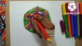 Easy Mandala Art for beginners with Colouring/ Xylo art and craft