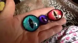 Hand Painted by Dawn Dragons Eye Cabochons to wire wrap1