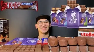 ASMR CHOCOLATE ICE CREAM MILKA KitKat Magnum Nutella Dessert Mukbang 초콜릿 아이스크림 매그넘 먹방 EATINGSOUND