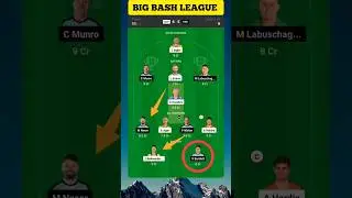 Sco vs HEA PRE LINEUP TEAM 🏏 #dream #bigbashleague #cricket