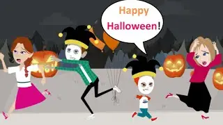 Halloween of Lucas and his father - Animated English Funny Story - Lucas English