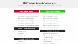 IM VIP Members Area Overview