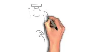 Water splashing from a tap drawing image, Tap and Water Drawing