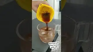 Keeping new trial with lime honey soda with coffee #drink #coffee #soda