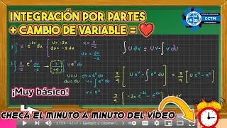 💡Integración por partes con cambio de variable (U) para hacer las integrales más fácil y rápido 💨