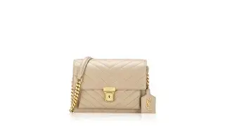 Saint Laurent Lambskin Matelasse High School Small Shoulder Bag Beige