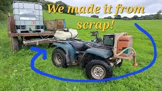 Yamaha 4X4 Kodiak Quad Bike sprayer Boom ,We made from Scrap!