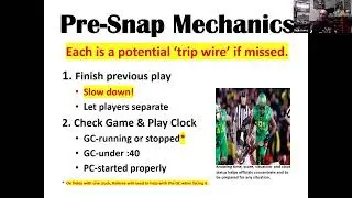 SEMSO Deep 3 Training Sessions - Pre-Snap and Deadball Mechanics 8/12/2024 with Rich Ames