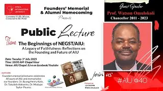 Founders' Memorial & Alumni Homecoming, Public Lecture.