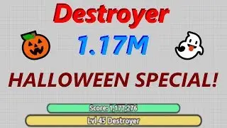 Diep.io | HALLOWEEN SPECIAL! | 1.17M Destroyer - All You Need Is 1 Shot!