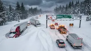 Chaos in California Today! I-80 Shut Down by Massive Winter Storm at Donner Pass
