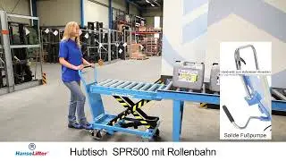 Fertigungsstra&szlig;e optimieren: Hanselifter Hubtischwagen mit Rollenbahn