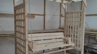 Гойдалка - пергола масив сосни Swing - pergola solid pine Huśtawka - pergola z litej sosny wood diy