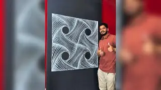 1 Square & 4 Circles line Design | How to draw Square & Circles Design 