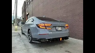 2018-2022 Honda Accord Rear Diffuser With LED Brake Light Apron Spats