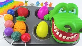 Satisfying Video l Making Rainbow Lollipop Candy, Crocodile Teeth, Glossy Pop it Fruit Cutting ASMR