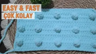 Çok Kolay Tığ İşi Bebek Battaniyesi Motifi 🧶 Easy Crochet Baby Blanket Motif for Beginners