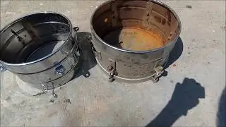 Percussion Instrument Timbales Restoration Using Bar Keepers Friend & #0000 Steel Wool