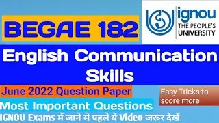 BEGAE182 Previous Year Question Paper | BEGAE 182 Important Questions | BEGAE 182 | Tech Jethiya