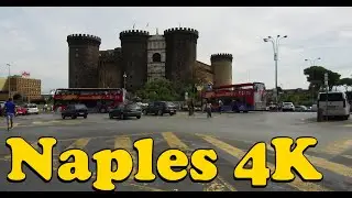 Walk around Naples Italy. [4K] Piazza Dante - Castel Nuovo -Piazza del Plebiscito - Castel dell'Ovo.