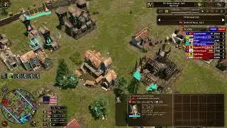 Blasting The Side Gates Down with Organ Guns in Age of Empires 3 Definitive Edition Casted 4 vs 4