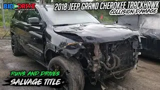 2018 Jeep Grand Cherokee Trackhawk - Salvage  ( Walk Around Video ) | BidGoDrive