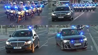 Le pr&eacute;sident in the Sunset - Emmanuel Macron ► VIP Eskorte in das Kanzleramt in Berlin