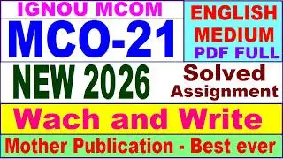 MCO 21 solved assignment 2026 in English || mco 21 solved assignment 2025-26 || ignou mco 021