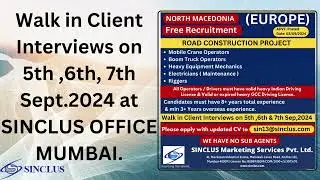 SINCLUS JOB OPENING  NORTH MACEDONIA