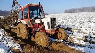 Wtopa MTZ. Zwożenie gałęzi. Zima na Farmie.