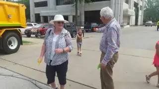 Water pistol fight with Nanna and Granddad