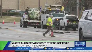 South Broadway shut down in Lexington after water main break