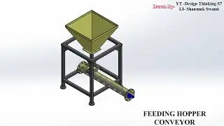 Feeding Hopper Conveyor .              Solidwork #viral #solidworks #design #mechanical  