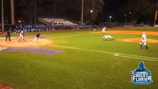 West Florida Baseball's Jordan Martin Makes Double Play