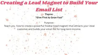 day 10 Creating a Lead Magnet to Build Your Email List