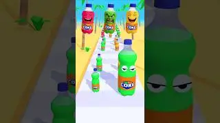 Juice Run Lvl.58 - Red vs Green vs Yellow Coke Bottle 🍹🔥 #shorts #games #juicerun #cokebottlerun