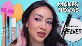 TESTANDO MAQUIAGENS NOVAS - Cont&eacute;m1g, QDB, Real Techniques, Ruby Kisses etc