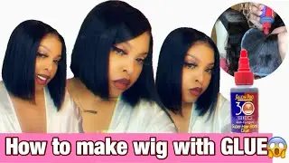 How to make a closure wig using glue (Beginner Friendly)