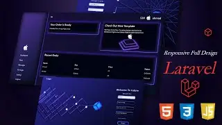 Responsive Dashboard Design Using Laravel And CSS And JavaScript Without Any Image | 3D CSS Design