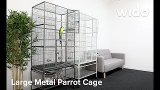 Wido Large Metal Parrot Cage Product Video (BCAGE2W/B)