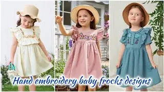 Baby girls Embroidery work Dress's Ideas | Handmade Embroidery design | hand embroidered lawn frocks
