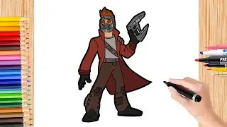 How to Draw Starlord Guardians Of The Galaxy -  Step By Step Drawing Easy - Paintingku