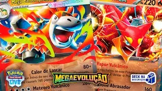 Mega Camerupt EX + Volcanion EX 🔥 Queimando Tudo 🔥 Deck na Descri&ccedil;&atilde;o - Pokemon TCG Live