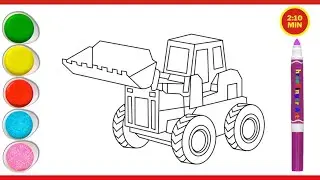 How To Draw Heavy Equipment Bulldozer  Step By Step For Kids,Toddlers | How To Draw |Step By Step